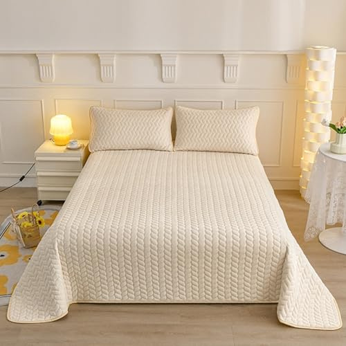 HAIBA Tagesdecke 90 x 200 cm Plüsch Flanell Bettüberwurf Sofa Beige | Kuschelig Weicher Flanell Tagesdecke Leichte Weich und Pflegeleicht für alle Jahreszeiten Für Bett und Sofa für Einzelbett