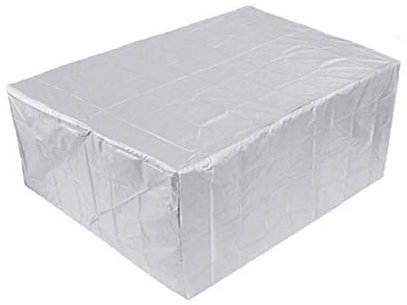 AYBIOSD Abdeckung Gartenmöbel, Abdeckhaube Schutzhülle Abdeckplane Für Gartenmöbel,Wasserdichtes Atmungsaktives 420D Oxford Rechteckige Sitzgarnituren, Gartentische Und Möbelsets,Silber,287x155x82cm