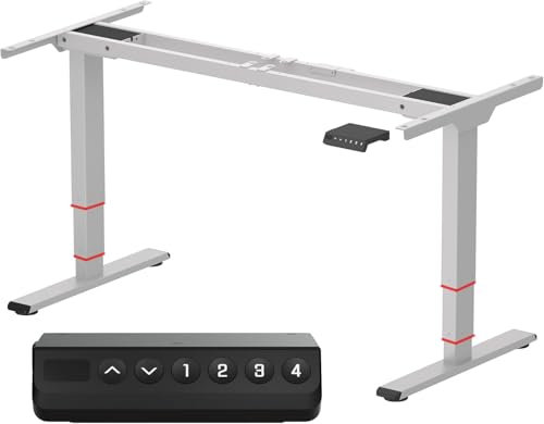SANODESK Höhenverstellbarer Schreibtisch Gestell EC5 Plus mit 2 starken Motoren 3-stufige tischgestell höhenverstellbar mit 4 Memory-Steuerung passt für alle gängigen Tischplatten