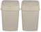 Jolie Max (Set of 2 Double Bin. 55L Extra Large Recycling Bins with Swing Lid – Durable Plastic Dustbin for Waste Management, Home & Office Use – Easy to Clean, 110L Total Capacity (BEIGE)