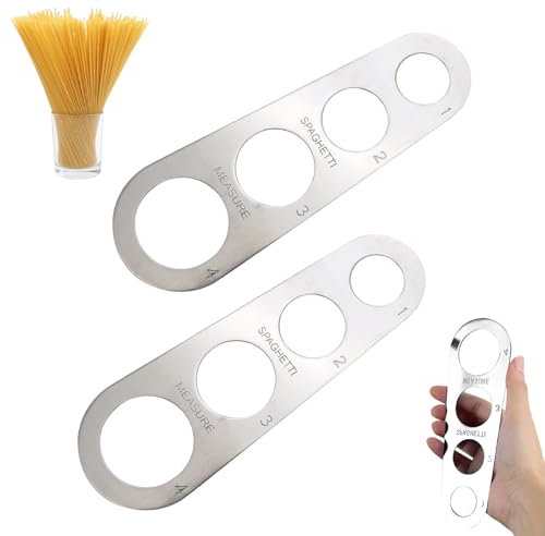 2 Pcs Pasta Measure Tool, Spaghetti Measure Tool, Pasta Tools, Stainless Steel Noodle Measure, Pasta Measure Tool, Spaghetti Measuring Portion Control Tool for Beginner Professional Chef Cooking