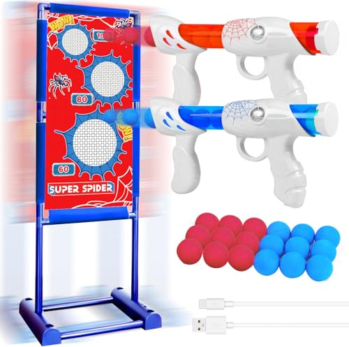 DX DA XIN Cible de Tir Mobile Jeux Enfant Jouets D'Extérieur Comprend 2 Pistolets Jouets 18 Mousse Balles Facile à Transporter Jouet Garcon 4 5 6 7 8 9 10 Ans Cadeaux Créatifs Grande Cible de Tir
