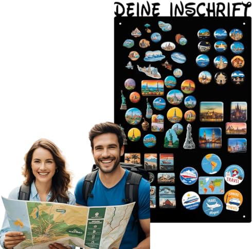 Anwicar Magnettafel - Personalisierbare Magnetische Pinnwand 80x50 cm aus Stahl - beschreibbar - ideal für Magnete und Notizen - inkl. Montageset - Schwarz