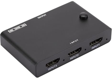 LAPYAPPE 4k 30hz Monitorumschalter mit 3 Eingängen und 1 Ausgang Abs Material Hohe Kompatibilität Geeignet für Spielkonsole und Laptop