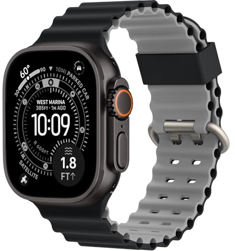 Higgs Ocean Armband Kompatibel mit Apple Watch Ultra 3/2/1 49mm 46mm 45mm 44mm 42mm Herren Damen, Atmungsaktives Silikon Sport Armbänder für iWatch Ultra SE Series 11 10 9 8 7 6 5 4 3 2 1