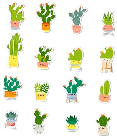 CIYODO 16pcs Cactus Magnetic Stickers for Fridge Whiteboard Chic Door Decor Memo Reminder Magnets Reliable Adhesion Eye Catching Design for Home Office Use