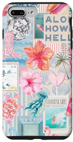 Coastal Collage Preppy Cute Aesthetic Beachy Blue Coquette Case for iPhone 7 Plus/8 Plus