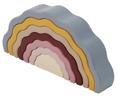 tickit SiliSoft 7 Wobble Earthy Stackable Rainbow Pieces | tickit SiliSoft is ideal for sensory exploration and fine motor development.