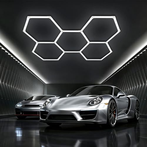 Glirowy LED Hexagonal Garage Light Lighting for Garages, Car Beauty Shops, Gyms, Warehouses, Shopping Centers(5-HEX)