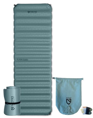 Nemo Equipment Flyer Cloud isolierte Hybrid-Isomatte, Arctic/Ombre-Blau, lang breit (193 x 63,5 cm)