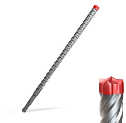 Broca profesional SDS-plus (14 mm x 165 mm) para hormigón armado de alto rendimiento para martillo perforador