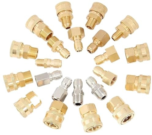 1 raccordo idraulico ad alta pressione in rame da 1/4 di pollice per idropulitrice per irrigazione da giardino (acciaio inox), G1l2, raccordi idraulici