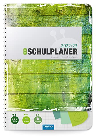 Trötsch Schulplaner Grün 2022/2023: Planer Schülerkalender Hausaufgabenheft Timer