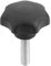 KIPP Sterngriff - Thermoplast, Außengewinde - M5x40, D1=25Mm - schwarz - Komponent Stahl, 4 Stück, K0155.405X40