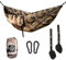 Monkey Swing Hängematte Ultraleicht inkl. Karabiner & Schwerlastgurten (bis 300  kg belastbar, 275 x 140 cm) – ideal für Camping, Outdoor, Trekking & als Reisehängematte (Camouflage)