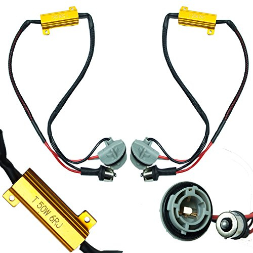 PA 2 x LED 1156 BA15S 50 W 6 Ohm LED-Lichter Lastwiderstand Adapter Fix Hyper Blinken Schnelles Blinken Canbus Fehlercode Eliminator Warnung Canceller für Blinker, Rückfahrsicherung, Tagfahrlicht