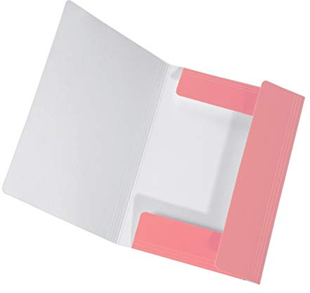 FALKEN Sammelmappe PastellColor 3 Klappen Gummiband DIN A4 Flamingo-Pink | aus extra starkem Karton Aufbewahrung-Mappe Zeichenmappe ideal für Büro und Schulea