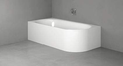 Bette Lux Oval IV Silhouette Eck-Badewanne 195x95x45cm, 2 Rückenschrägen, Einbau in Ecke Links, 3427CERVS, Farbe: Weiß - 3427-000CERVS
