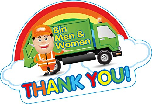 Rainbow Window/Wall/Bin Vinyl Sticker Thank You BIN Men & Women Large 297mm Wide A4 Size