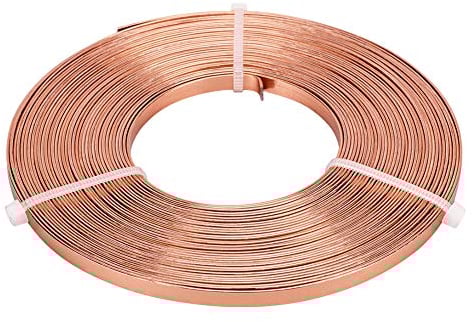 BENECREAT 10m (32FT) 5mm breiter flacher Schmuck Basteldraht 18 Gauge Aluminiumdraht für Lünette, Bildhauerei, Armatur, Schmuckherstellung - Töpferei gelb, 10m/Rolle