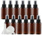 TIANZD 24 Pieces Empty 50 ml Brown PET Plastic Fine Mist Pump Spray Bottles with Black Top Portable Sprayer for Perfume Water Cosmetic Travel Containers Refillable, 2x Funnel