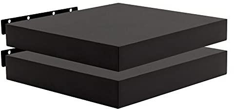 WOLTU 2X Wandregal Wandboard Bücherregal Regale für Deko Wandablagen aus MDF Holz, 2er Set Hängeregal Schwarz, 40x23x3,8cm RG9372sz-2