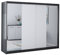 Fabryka Mebli Idźczak Kleiderschrank mit Spiegel, Wohnzimmerschrank - Weiß, Schwarz Schwebetürenschrank, Schlafzimmerschrank - ‎61 x 233 x 218 cm - Schrank für Schlafzimmer, Wohnzimmer, Garderobe