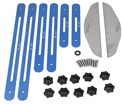 Treppenstufen Schablonen Werkzeug Set, Verstellbares Treppenstufen Messwerkzeug, 27,9 Cm Bis 152,4 Cm, Treppenlayout Messgerät, Regallayout Werkzeug, Jig Messlehre Anreißwerkzeug für Treppen(Blau)