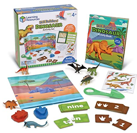Learning Resources Skill Builders Aktivitätsset „Dinosaurier“, Lernaktivitäten für Vorschulkinder, Naturwissenschaften für die Vorschule, Aktivitätsbuch, Dinosaurier Spielzeug, Dino-Spielsachen, 4+