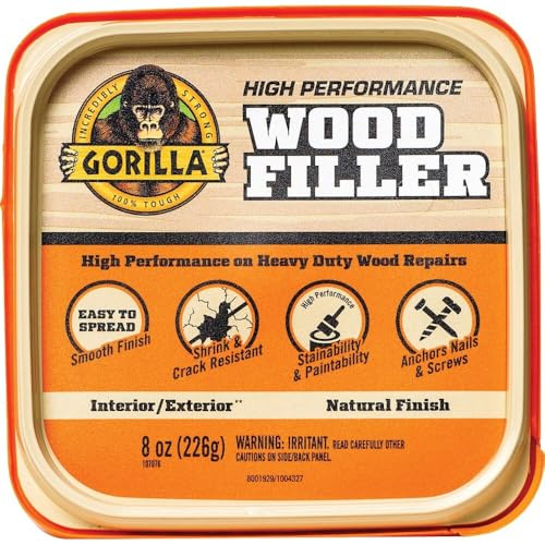 Gorilla 107084 All Purpose Wood Filler, 8-oz. Tub - Quantity 1