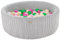 Piscine à balles ronde en velours côtelé avec 200 balles 90 cm (Couleur de la piscine/de balles: gris/blanc, vert, rose, rose clair, cappuccino)