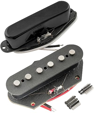 Artec TFA40 Alnico 5 Set Micros Telecaster Manche Chevalet Pickups pour Guitare Electrique style Tele, Noir