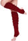 SATINIOR Lange Steigbügel-Yoga-Beinstulpen, 61 cm, über dem Knie, gerippter Strick, Beinwärmer für Damen, 80er-Jahre-Party, Tanzsport, Weinrot, Einheitsgröße