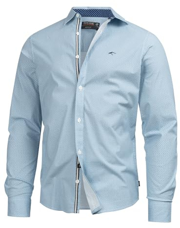 Indicode Herren INSamwell Gemustertes Sommer Kurzarmhemd aus 98% Baumwolle | Bequemes Herrenhemd für Büro und Alltag, Freizeithemd, Langarmhemd, Alltagshemd, Baumwollhemd, Casualhemd für Männer
