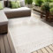 In & Outdoor Teppich Barcelona Wetterfest Balkon Boho Wohnzimmer Küche Skandinavisch Muster Einfarbig 3D Effekt Modern weiß Karos Zigzak 240x340 cm