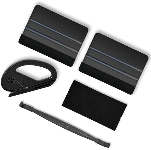 Vinyl Wrap Tools Kit, Kitchen Wrap, Wallpaper Smooth, Cabinet Wrap, Car Window Tint, Cabinet Wrap, Peel & Stick Install, DIY Accessory, Suede Squeegee, Edge Trimmer (black)