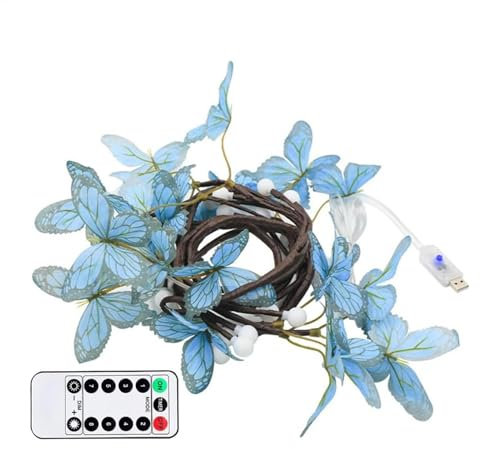 LED Wall Lights, 8 Color Decorative Vine Lights, Wall Hanging LED Fairy Lights Vine, Novelty String Light Ambient Lighting, Butterfly Vine LED Wall Lights for Living Room for Hallway, Kitchen, Garage
