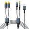 Berfea Cinch Kabel, USB C auf 2 Cinch AUX Audio Kabel, 3.5mm 1/8“ Klinke auf RCA Stecker Adapter Stereo, mit USB Ladefunktion für Auto/Lautsprecher/Verstärker/Subwoofer/Heimkino& HiFi, 2M