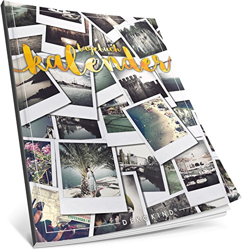 Dékokind® Tagebuch-Kalender: One Line A Day • Ca. A4-Format, Notizseiten & Zitate für jeden Monat • Kalenderbuch, Tagesplaner, Terminkalender • ArtNr. 18 Polaroid • Vintage Softcover