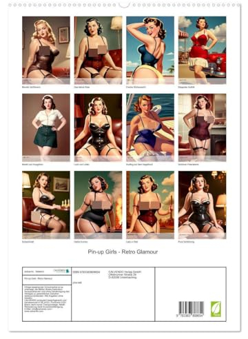 Pin-up Girls - Retro Glamour (hochwertiger Premium Wandkalender 2025 DIN A2 hoch), Kunstdruck in Hochglanz: Dieser Kalender präsentiert auf ... in Szene gesetzt sind. (CALVENDO Erotik)