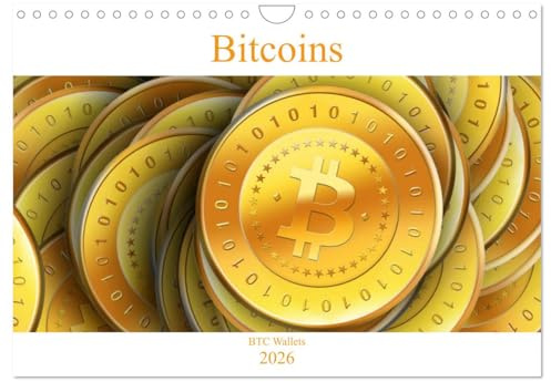Bitcoins (Wandkalender 2026 DIN A4 quer), CALVENDO Monatskalender: Schöne Bitcoin Grafiken als praktischer Wandkalender (CALVENDO Technologie)
