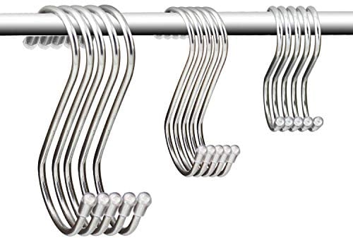 KEESIN S a forma di metallo rivestito con gancio in acciaio INOX multifunzione gancio ganci per cucina cucchiaio pan bagno camera da letto, confezione da 15 (Mescolare- 15 pacchi)