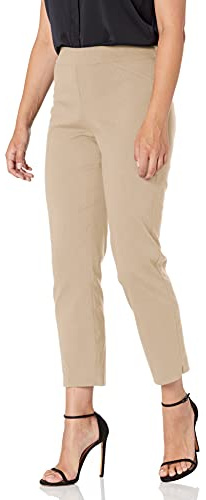 Briggs New York Super Stretch Millennium Slimming Pull-on Ankle Pant Pants, Cobblestone, 14
