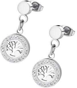 Lotus Style Boucles D'Oreilles Femme Acier Arbre De Vie et Strass - LS1869-4/1