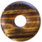 Lebensquelle Plus Edelstein Donut Ø 30 mm + Baumwollband + Edelsteinkarte | Naturstein Anhänger Halskette | Echte Heilsteinkette inkl. Band (Tigerauge)