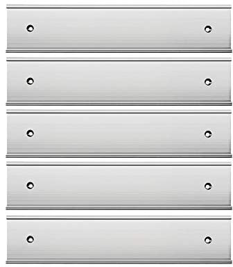 Name Plate Wall Or Door Holder, Office Business Door Sign Holder,-5Pack (Silver, 2x10 inch)