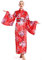 dressmeup - W-0289 Costume dame femme carnaval geisha japonaise chinoise kimono rouge fleur de cerisier S