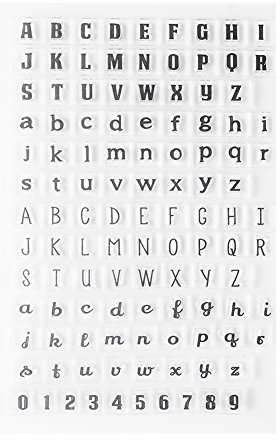 Silicone Letter Stamps, Transparent Seal Embossing Template with Letter Patterns for DIY Card Making Scrapbooking Scrapbooking