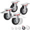 Relaxdays Set 4 Ruedas Cargas Pesadas, Giratorias 360°, Rodamiento Bolas, 2 Rueditas con Freno, máx. 400kg, 160mm, Negro