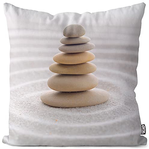 VOID Steine Sand Feng Shui Kissenbezug Kissenhülle Sofakissen Kissen Deko Outdoor-Kissen Dekokissen, Kissen Größe:50 x 50 cm